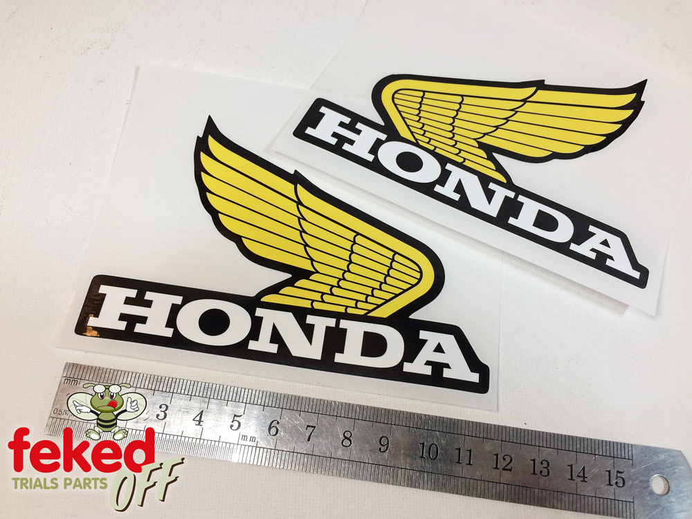 2 6"  HONDA motorcycle tank decal sticker GLOSS WHITE Vinyl #398 
