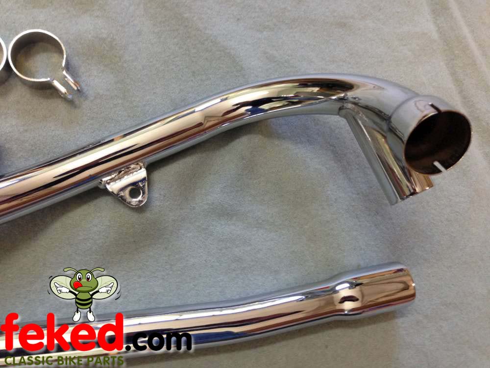 Exhaust Pipes Swept Back T100 Triumph 3TA 1958 on UK Made 5TA 