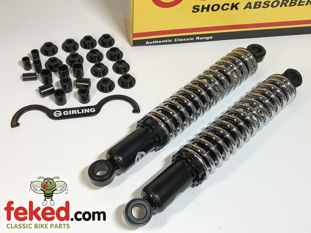 Classic Girling Style Shocks to Suit BSA and early Brisitsh Bikes 295mm 11.5 in.