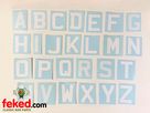Number Plate Letters - Front - White