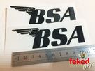 BSA Logo Tank Decals - Clear Self Adhesive Vinyl - 112mm - Black
