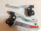 Pair of Short Blade Alloy Clutch and Brake Levers - Complete Assembly - 7/8" Bars