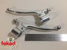 Pair of Replica Amal Alloy Clutch and Brake Levers - Complete Assembly - 7/8" Bars - 534/951, 534/952