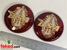 BSA Gold Star 3" Tank Badges - Pair - Piled Arms Logo - OEM: 65-8220
