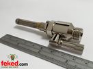 1/8" x 1/4" Round Lever Large Bore Fuel Tap with Filter - Nickel Plate