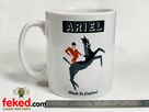 Ariel Mug - White - Ariel Rearing Horse Logo + Made in England