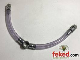 82-9769, F9769 - Triumph Fuel Line Assembly - TR25W Models Circa 1968-70 - Single Carb + Two Fuel Taps - Clear