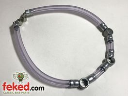83-3154, F13154 - Triumph Fuel Line Assembly - T150 Trident Models Circa 1971-74 - Clear