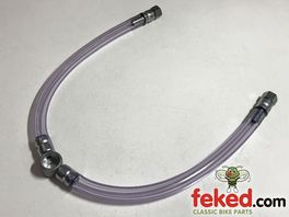 83-4203, F14203 - Triumph Fuel Line Assembly - TR5T Models Circa 1973-74 - Single Carb + Two Fuel Taps - Clear