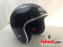 Minimalist Style Open face Motorcycle Helmet - Great Value, Complies with all Euro Regulations - Black