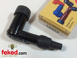 Spark Plug Cap - 90° Elbow - 5KΩ Suppressor - NGK LD05F 8060 - Black