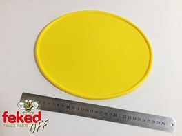 Oval Plastic Number/Race Plate Board - Classic Trials, Motocross or Enduro - Yellow