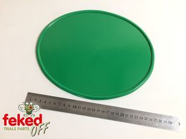 Oval Plastic Number/Race Plate Board - Classic Trials, Motocross or Enduro - Green