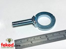 Triumph Chain Tensioner AdjusterForged Stainless Steel Chain adjuster D/S. Fits Q/D wheel.Hole diameter 7/8"OEM: 37-2087, W2087, W1135, 37-1135