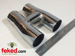 70-9673, E9673 - Triumph Exhaust H Piece - TRC, T120C Models With High Level Pipes - Circa 1969-72