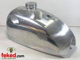 BSA or Universal Fit Alloy Fuel Tank - Unpolished with Screw-On Cap and Fuel Tap