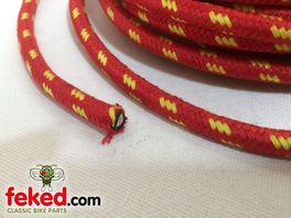 Spark Plug Ignition Lead - Braided HT Cable - Red/Yellow