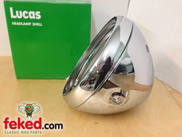 54526651, 99-7039 - Genuine Lucas 7" Headlamp Shell & Rim - Top 3 Warning Lights & Switch + 1 Wiring Hole