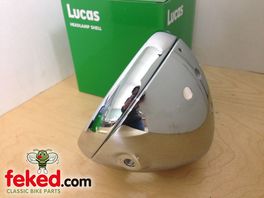 54526651T, 99-7039 - Genuine Lucas 7" Headlamp Shell & Rim - Top 3 Warning Lights & Switch + 3 Wiring Holes