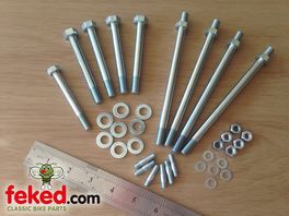 Triumph T120/TR6 Cylinder Head Bolt and Stud Set - 9 Stud Models from 1963-70
