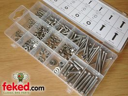 Nuts, Bolts & Washers - Assorted Metric Sizes - 246 Pieces - Stainless Steel