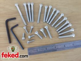 14-6606, 14-6608, 14-6610, 14-6611, 14-6612, 14-6614, 40-0236 - Stainless Steel Allen Screw Kit - BSA B50 Models