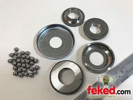 H835, S70-3, H833, 97-0835, 97-0833, H836, 97-0836, 99-3721 - Triumph Steering Head Cup + Cone Bearing Set - T20 Tiger Cub and T15 Models Circa 1954-68