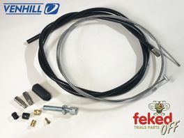 Venhill Universal Clutch/Brake Cable Kit - Inner and Outer Cable + Metric M8 Cable Adjuster, Nipples and Ferrules