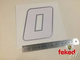 Trials/Motocross Race Board Numbers - Self Adhesive White Vinyl - 12cm
