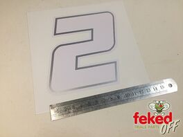 Trials/Motocross Race Board Numbers - Self Adhesive White Vinyl - 12cm