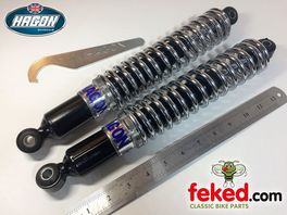 64053805, 42-4297, 42-4461, 42-4286 - 12.9" Hagon Shocks - BSA A and B Group Swinging Arm Models From 1954 Onwards - Open Spring