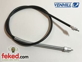 65-9160, 65-9257, 53395 - 46+3/4" Chronometric Speedo Cable - BSA A, B and C Group Models - Circa 1949-63 - Venhill Armoured