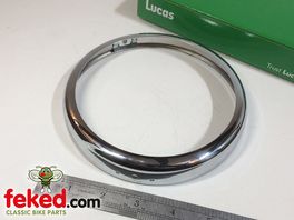 534343, 99-0691 - Genuine Lucas Chrome 5+3/4" Headlamp Rim