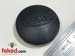 83-3068, F13068 - Triumph Fuel Tank Centre Rubber Grommet With Embossed Logo - OIF Models Circa 1971-72