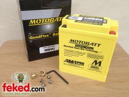 Motobatt MB9U Motorcycle Battery 12v 11AH, 140 CCA - Maintenance Free - Quadflex Technology