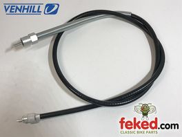 60-0273, D273, 53395 - 45" Chronometric Speedo Cable - Triumph 5T and 6T Models Circa 1954-55 - Venhill Armoured