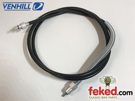 044283, 53395 - 63" Chronometric Speedo Cable - AJS Model 8 / Matchless G5 - Circa 1960-62 - Venhill Armoured