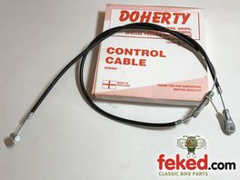 60-2076, D2076 - Triumph Front Brake Cable - 500/650cc + T150 Models With Western Bars Circa 1969-71 - No Switch