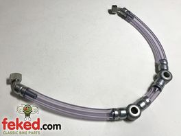 83-7155, F17155 - Triumph Fuel Line Assembly - T140E Models With US Tank - Circa 1979-82 - Clear