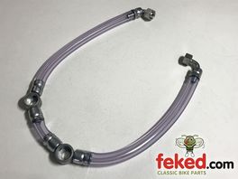 83-7550, F17550 - Triumph Fuel Line Assembly - T140E Models Circa 1980 - Small Tank and MK2 Concentric Carbs - Clear