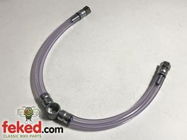 41-8086 - BSA Fuel Line Assembly - B44 Shooting Star and Victor Roadster Models Circa 1967-68 - Clear