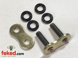 525 O-Ring Chain Rivet Type Connecting Link - Gold