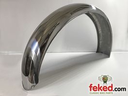 Polished Stainless Steel Rear Mudguard - 18/19" Wheel - D Section Profile - UK Made