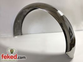 Polished Stainless Steel Rear Mudguard - 18/19" Wheel - C Section Profile - UK Made