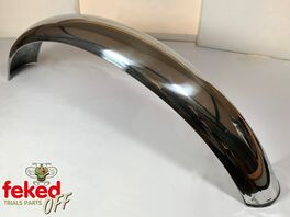 Classic Trials Bike Front Mudguard - C Section - Polished Alloy - 3+3/4" - 21" Wheel - CLEARANCE
