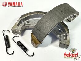 22F-W2534-00, 4KN-W253E-11 - Yamaha OEM Front / Rear Brake Shoes - TY125, TY175 and TY250 Models - 110mm x 25mm