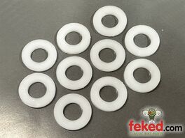 Pack of 10 Nylon Flat Washers - Various Sizes Available - Universal Use - M5, M6, M8, M10