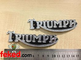 82-1823, 82-3496, F1823, F3496 - Pair of Triumph Name Plates / Tank Badges - Pre-Unit Models