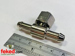 Fuel Tap Pipe T Piece with Gas Nut - 1/4" (6.35mm)