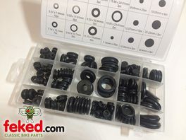 Wiring / Blanking Rubber Grommets - Assorted Sizes - 125 Pieces - OD: 9.3mm to 30mm